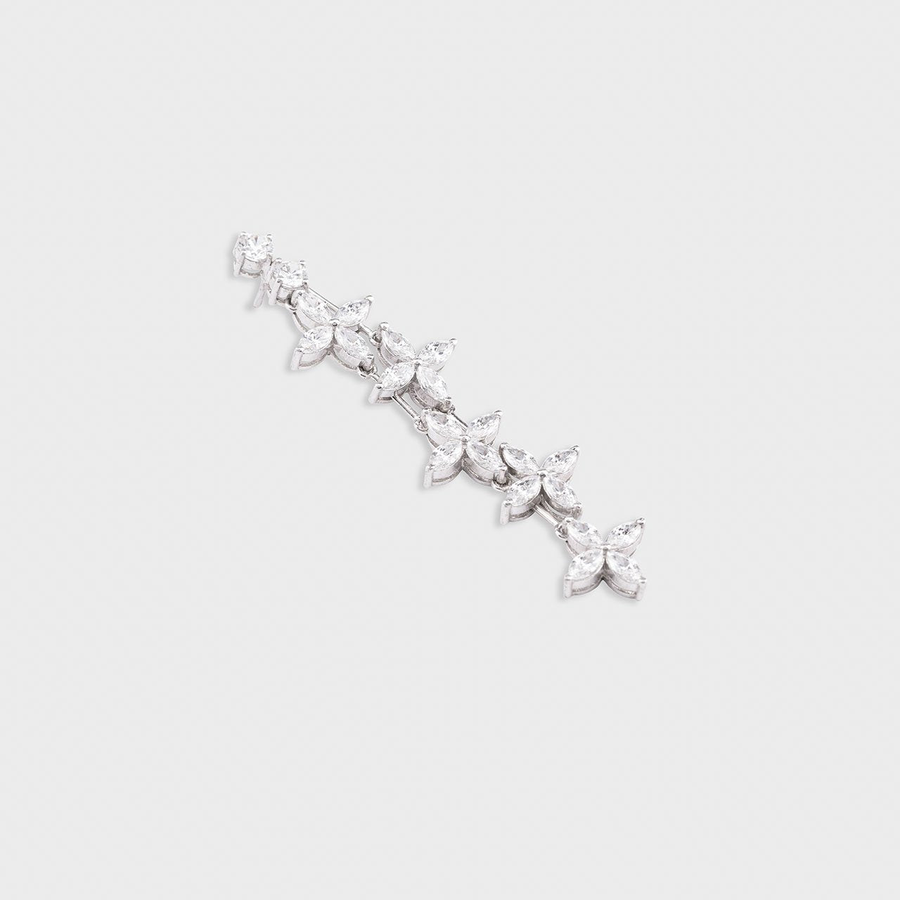 Floral Swarovski Danglers - 930 Recycled Silver