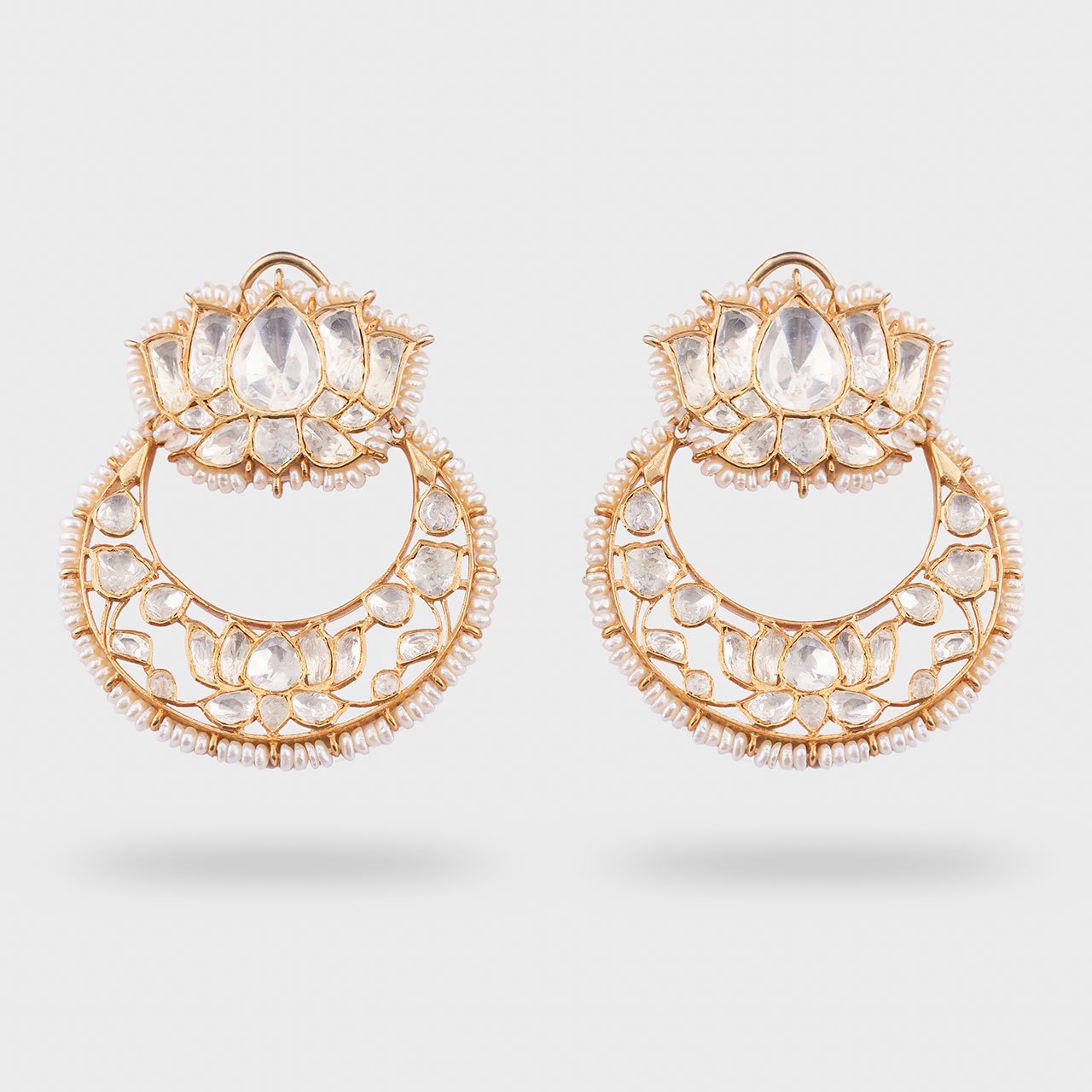 Lotus Chandbali - Gold Plated 925 Silver