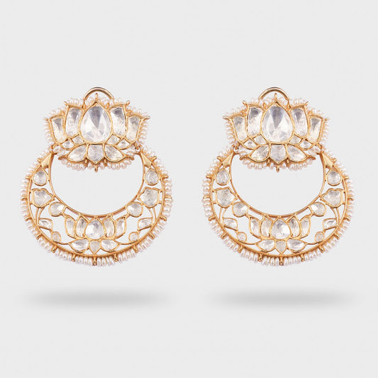 Lotus Chandbali - Gold Plated 925 Silver