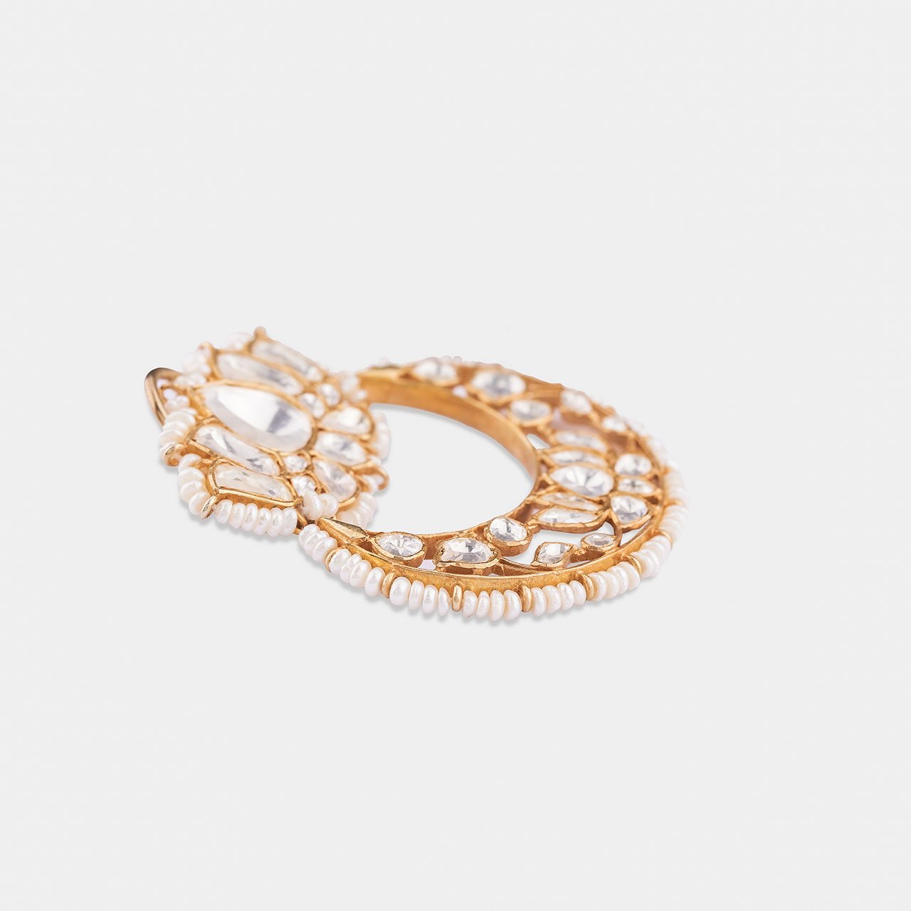 Lotus Chandbali - Gold Plated 925 Silver