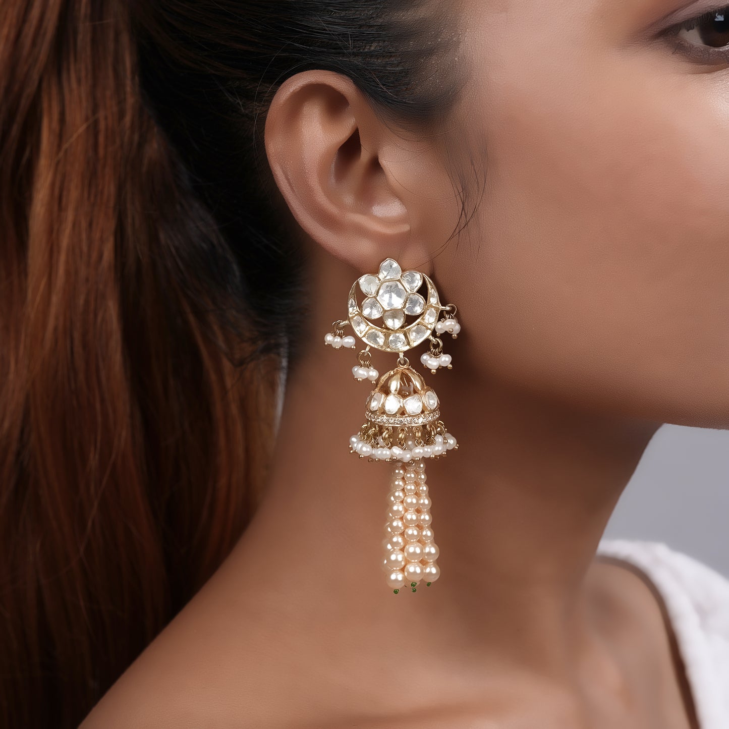 Moonshine Pearl Tassel - Gold Plated 925 Silver
