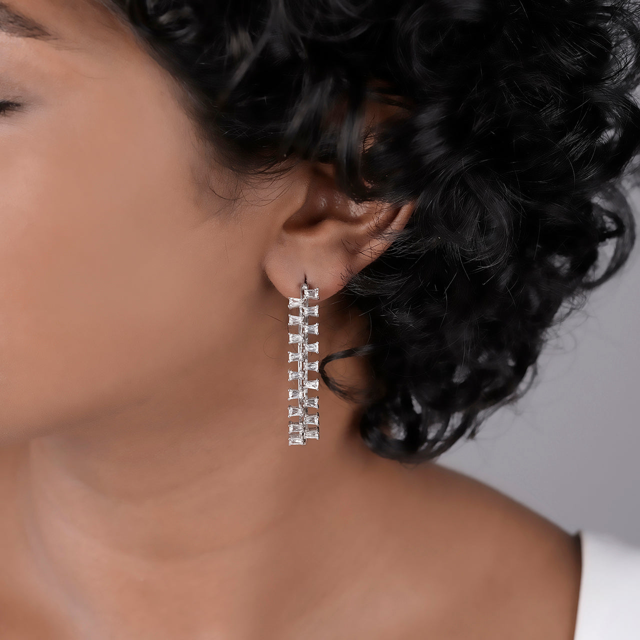Elliptic Swarovski Hoops