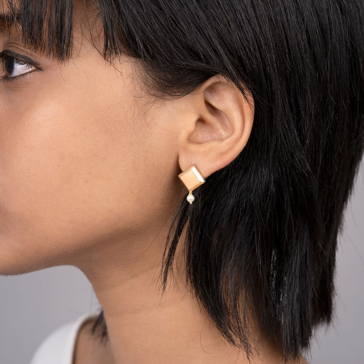 Pastel Square Drops - Gold Coated 930 Silver