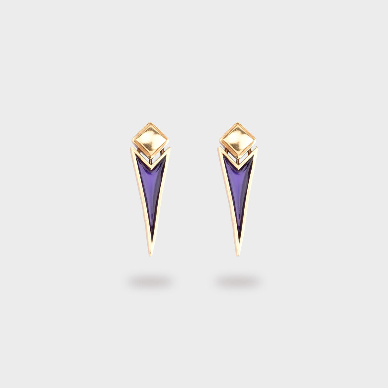 Purple Spike Earring - Gold Coated