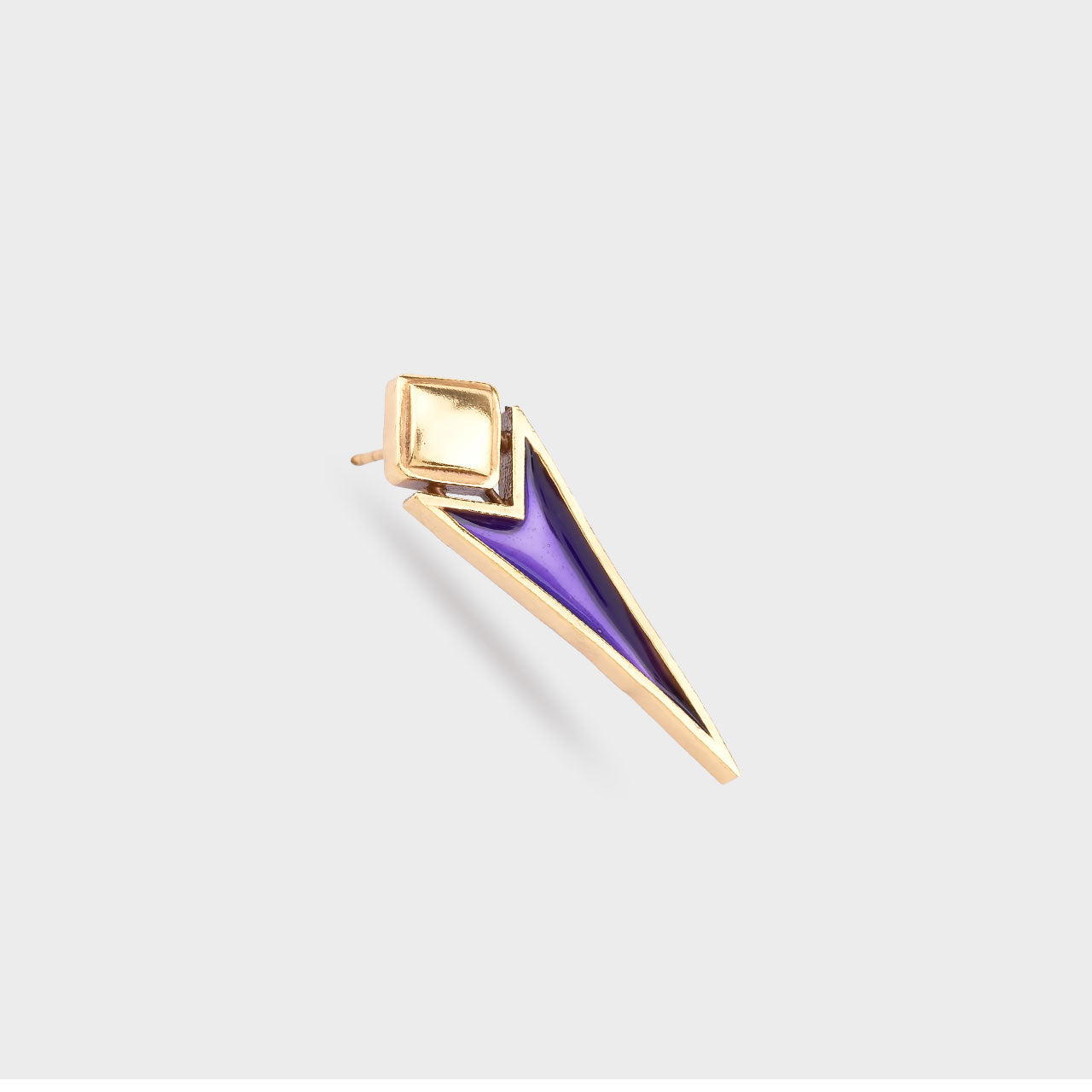 Purple Spike Earring - Gold Coated