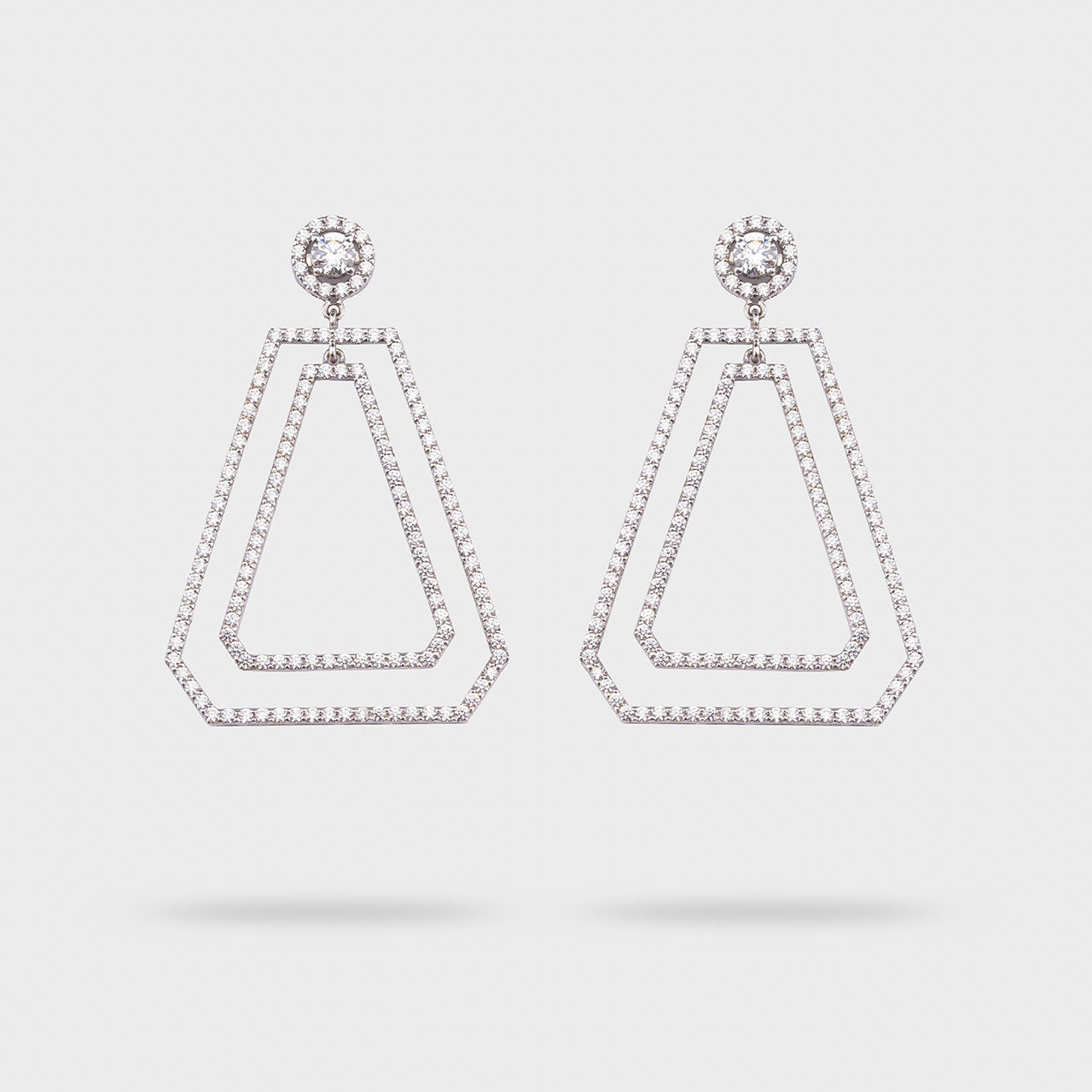 Quirky Box Hoops - 930 Recycled Silver