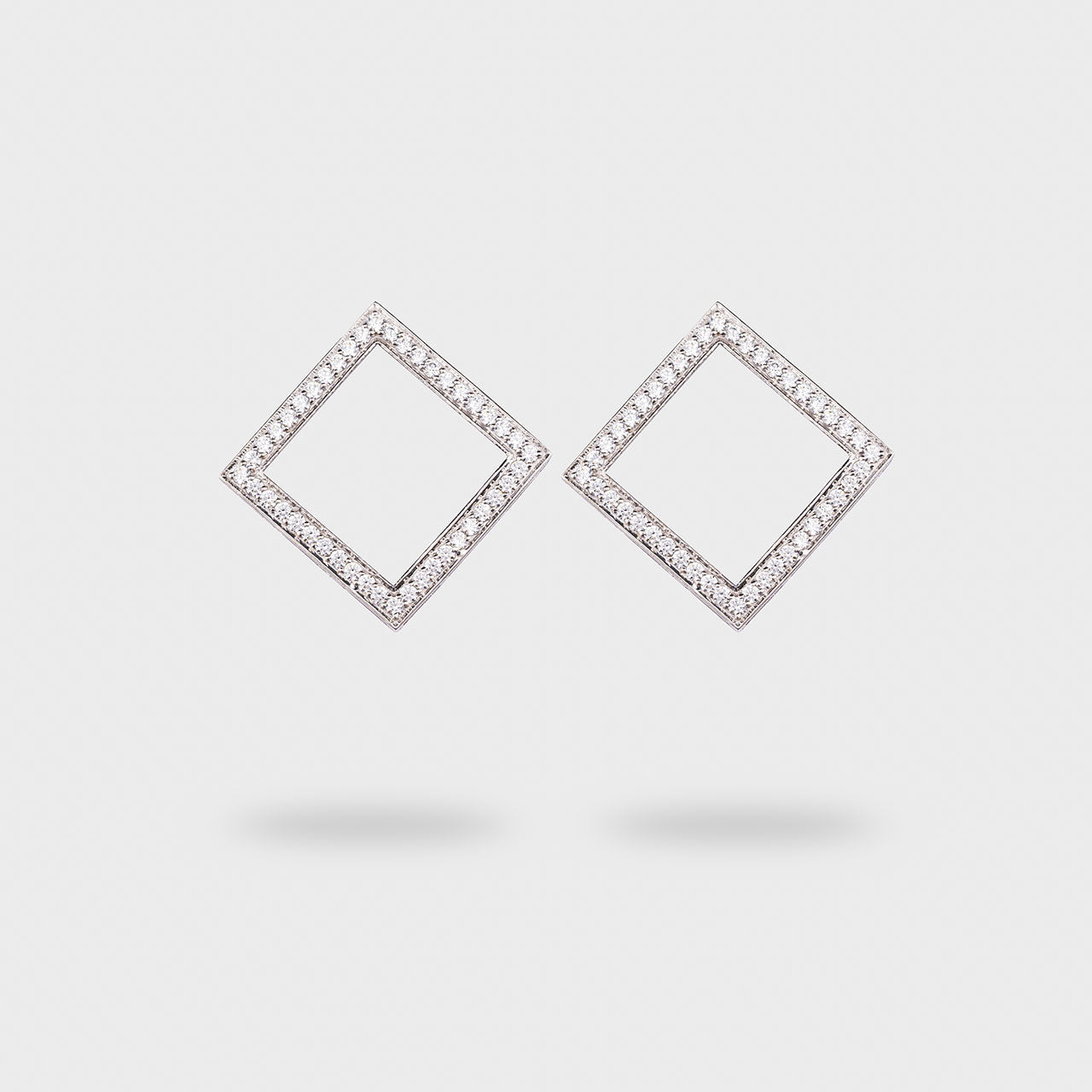Rhombus Hoops - 930 Recycled Silver