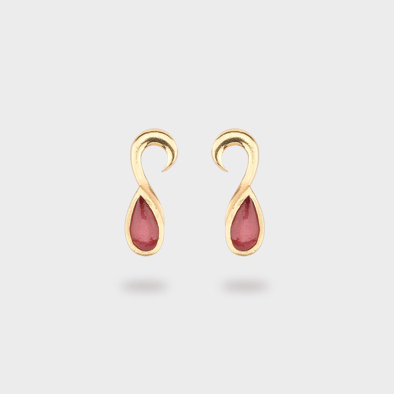 Scarlet Wave Drops - Gold Coated Earrings
