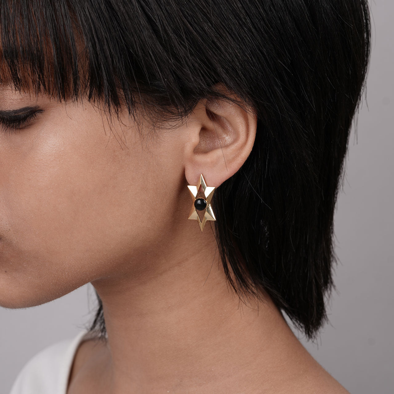 Shaman Eye Earring - Gold Coated 930 Silver