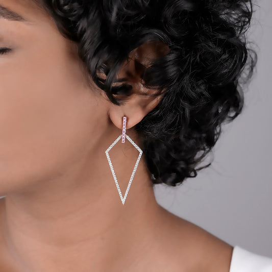 Studded Dangle Pair - 930 Recycled Silver