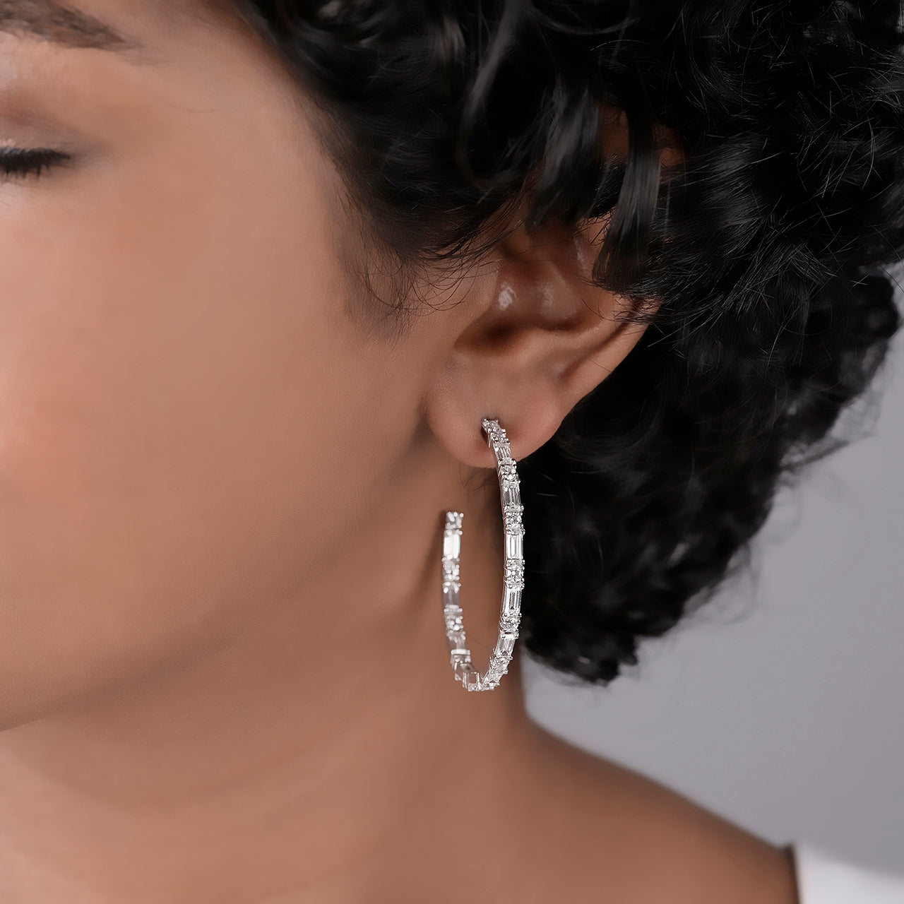 Swarovski Hoop Earrings - 930 Recycled Silver
