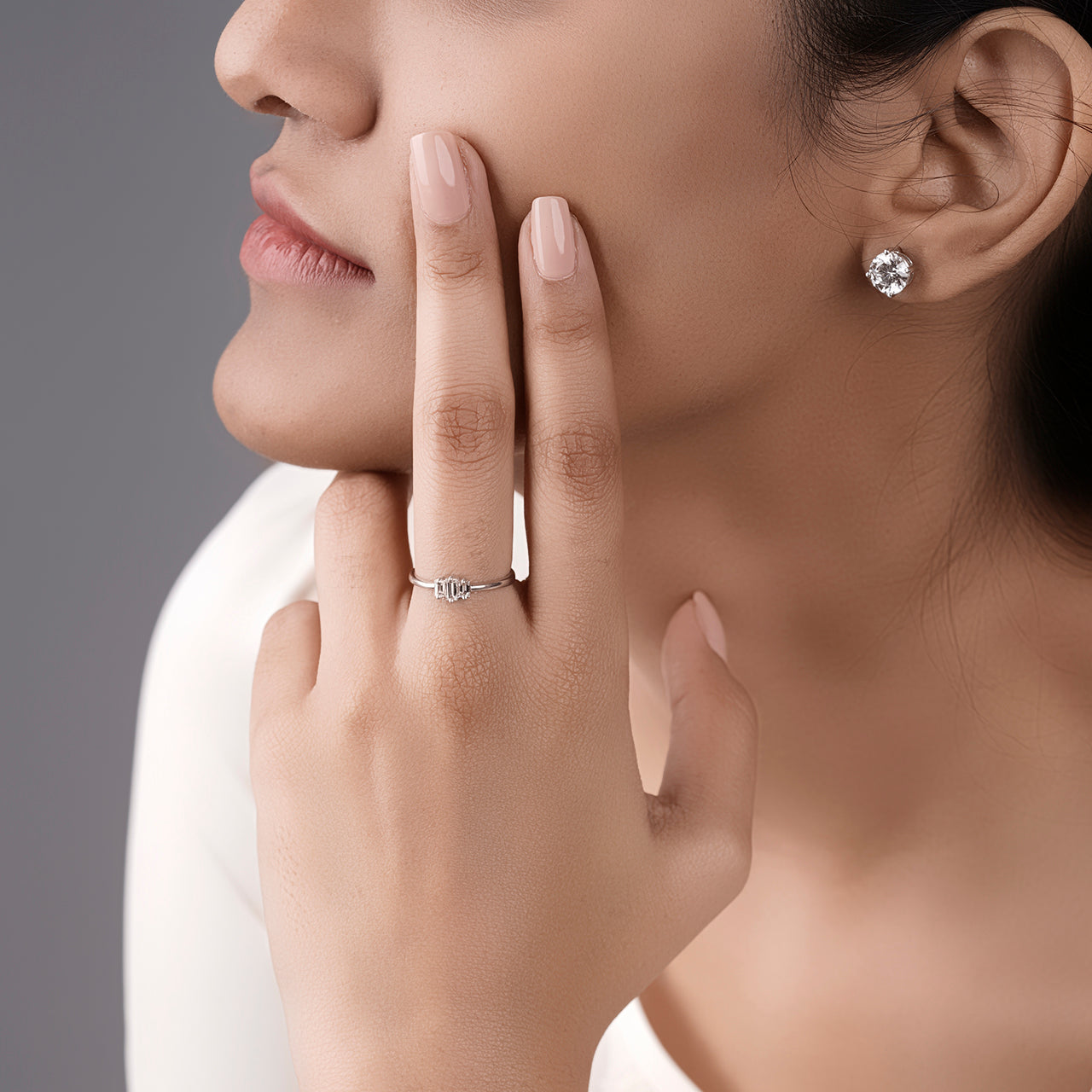 Triple Baguette Stone Ring - 930 Recycled Silver