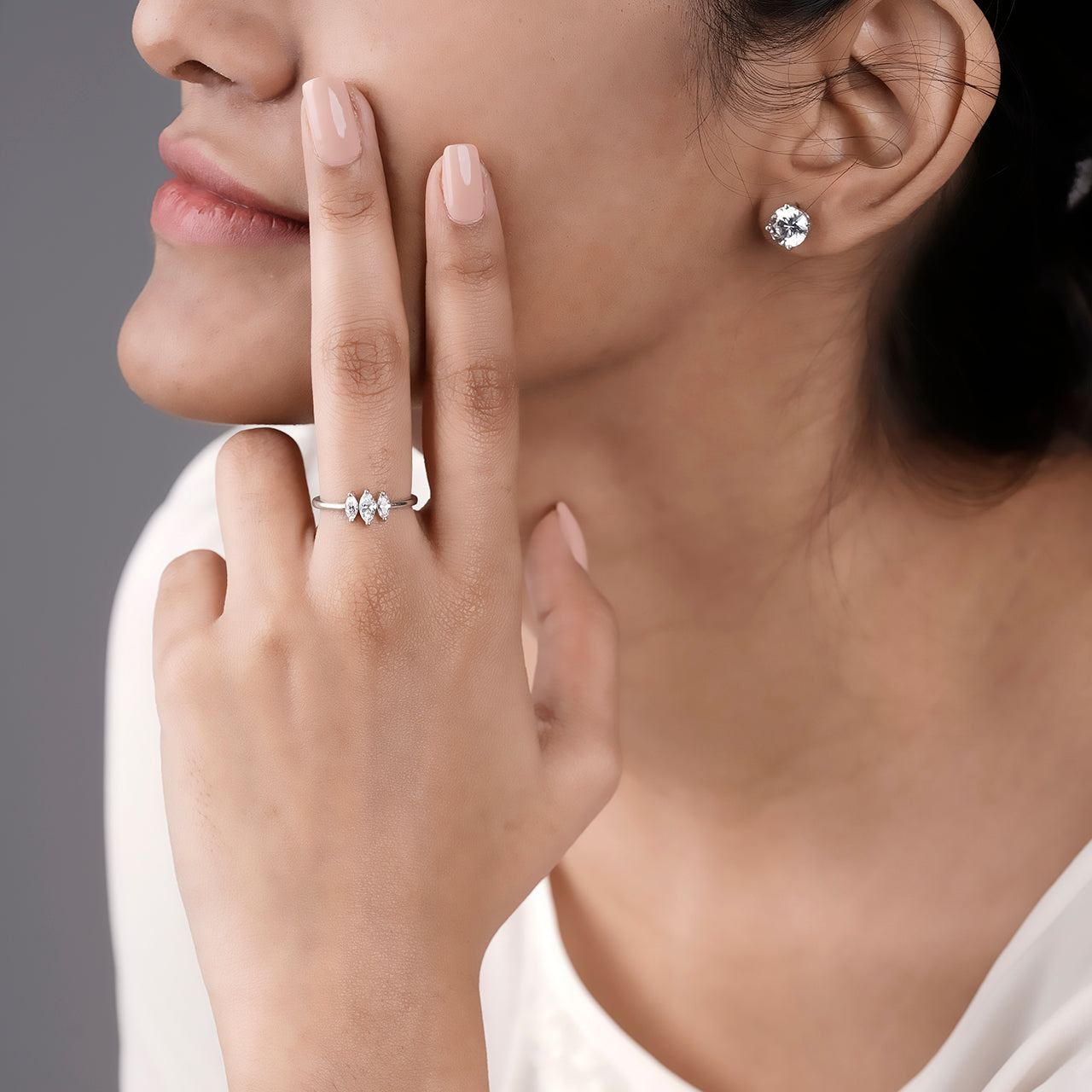 Triple Marquis Ring - 930 Recycled Silver