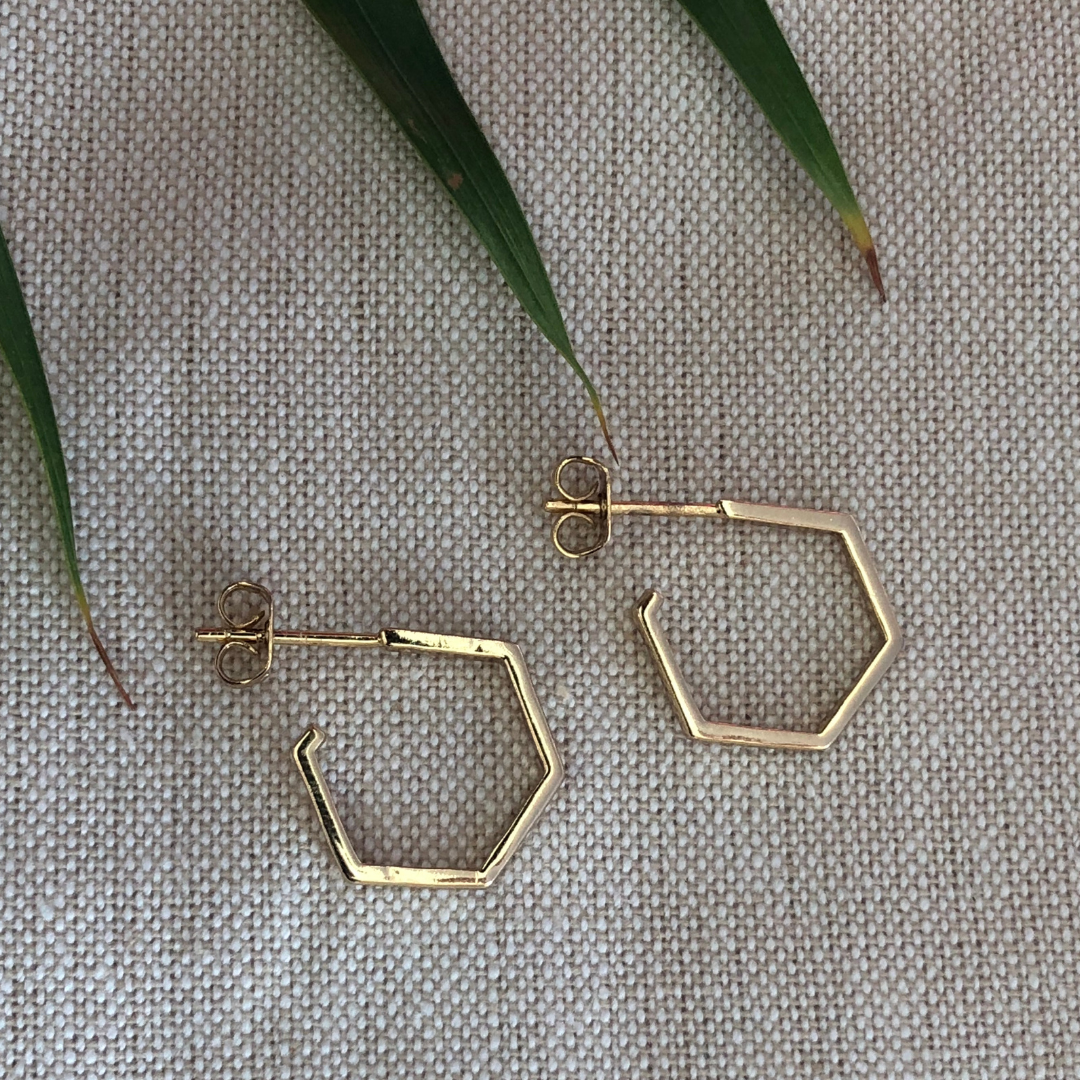 Hexy Hoops - Gold Coated