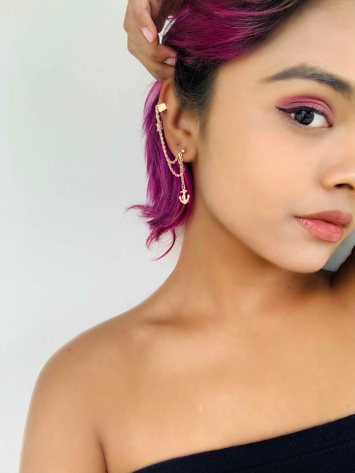 Anchor Wheel Earring Cuff