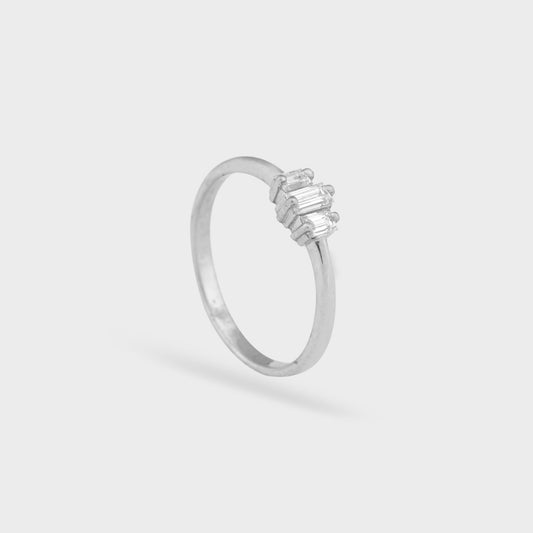 Triple Baguette Stone Ring - 930 Recycled Silver